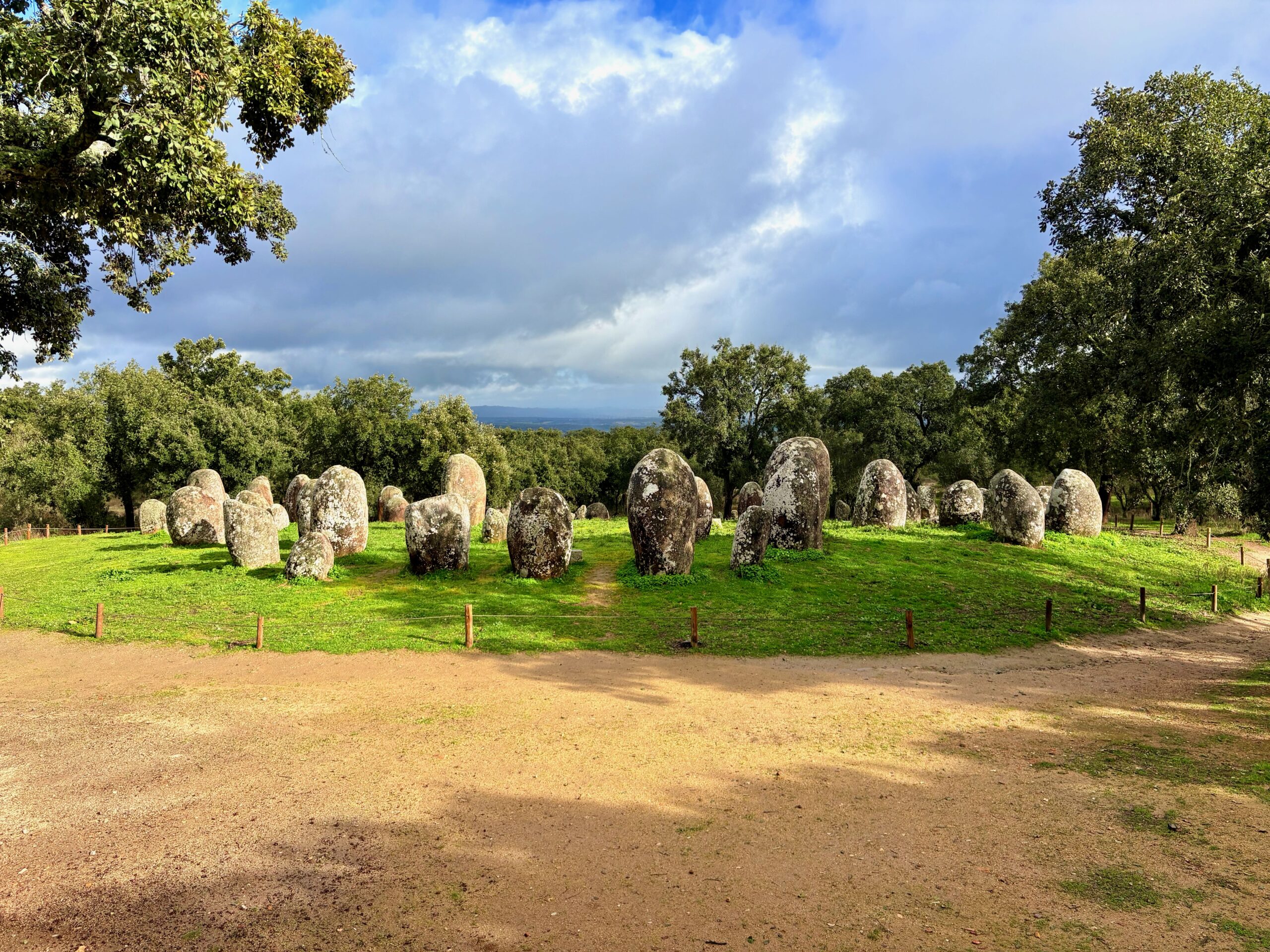 Megalith Stone Circle surrounded by oak trees